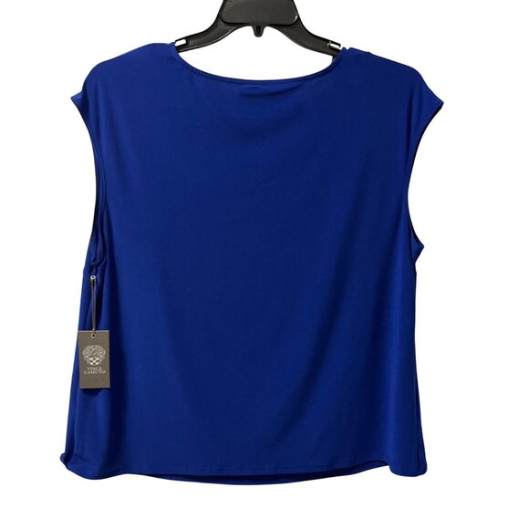 Vince Camuto V-Neck Blue Sleeveless Top Size 1X Polyester/Spandex Blend. NWT - Picture 10 of 12